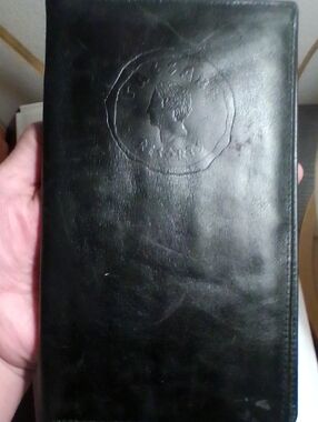 Classic Black Leather Long Wallet - Men's Card Organizer